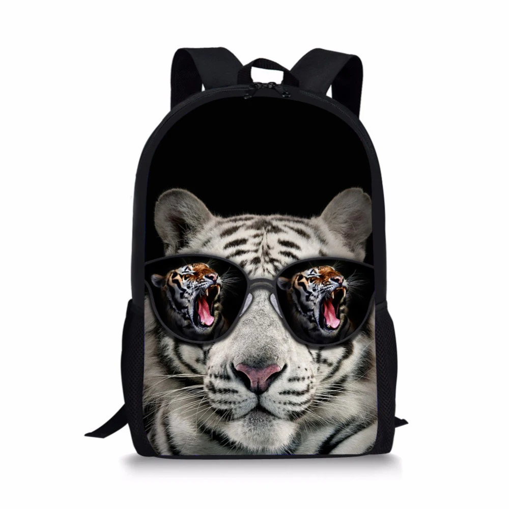 Customized Cool School Bags for Boys Student Tiger Printing Primary Orthopedic Backpack Schoolbag Preppy Style Children Satchel
