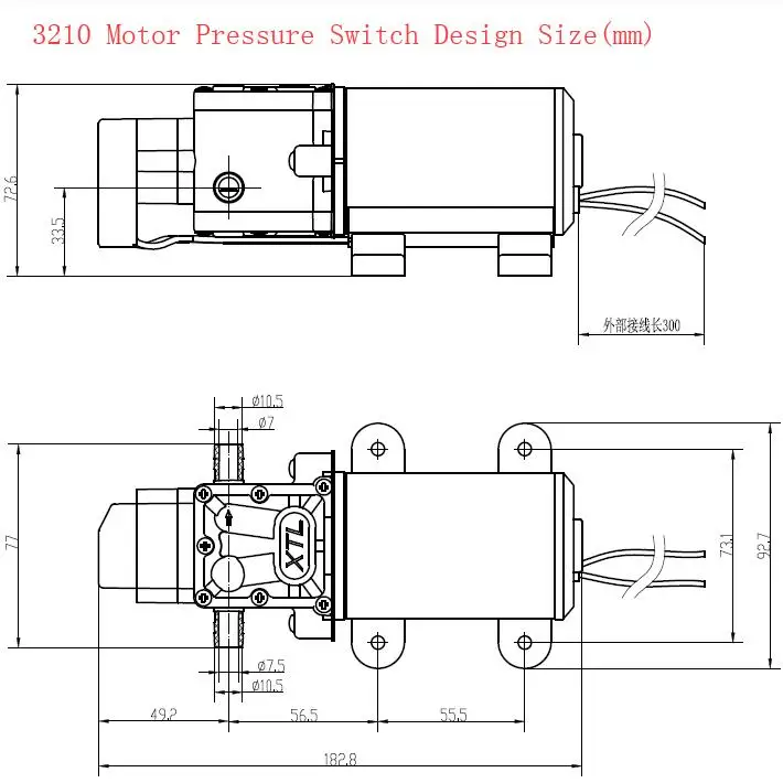 12V24V100W автоматический выключатель давления высокого давления диафрагма самовсасывающий мини Электрический водяной насос 3210YD-24-100