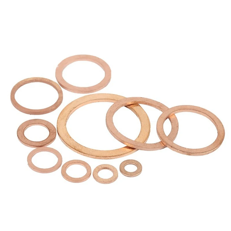 16 sizes 160pc Copper Washer Assortment Seal Ring Kit Sump Plug+4pc Mini Hook 