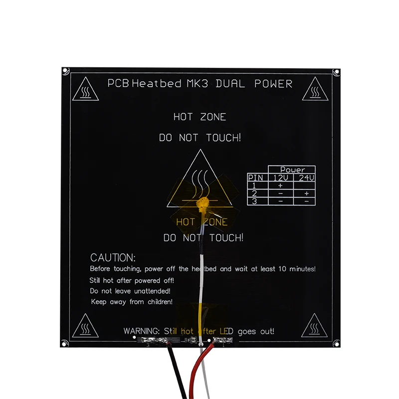 Черный MK3 heatкровать 214*214*3 мм алюминиевый heatкровать двойной мощности диаметр как MK2B Подогрев кровать для 3D-принтера части Reprap Mendel