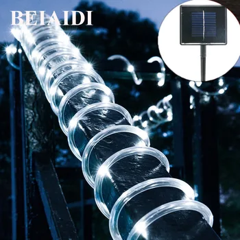 

BEIAIDI 12M 100leds Solar LED String Light Outdoor Rope Tube Fairy String Garland Christmas Lighting for Home Garden Lawn Decor