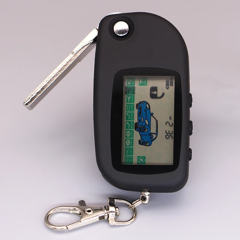 

A9 uncut case with A9 key fob keychain remote controller for starline A9 two way auto car alarm free shipping