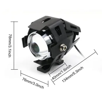 

White Spotlights Extra Lamp Bright U5 Led Chip Motobike Headlights Accessories Moto Car Work Lamp motorcycle
