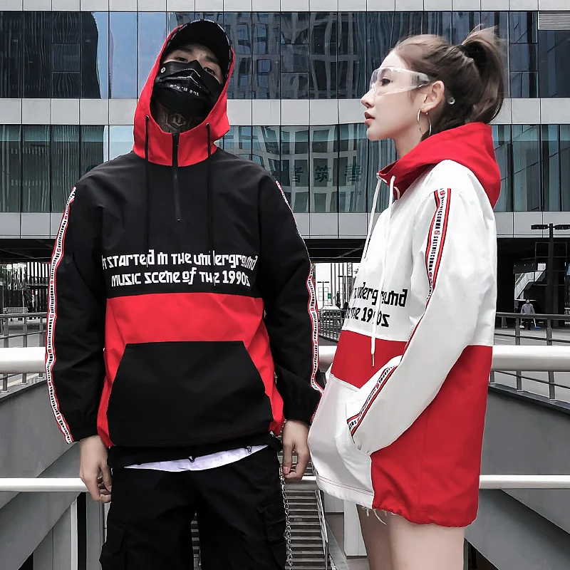 

2018 Jacket Spring Couple Coats Hip Hop Jackets Splice Bomber Coat US Size XS-XL