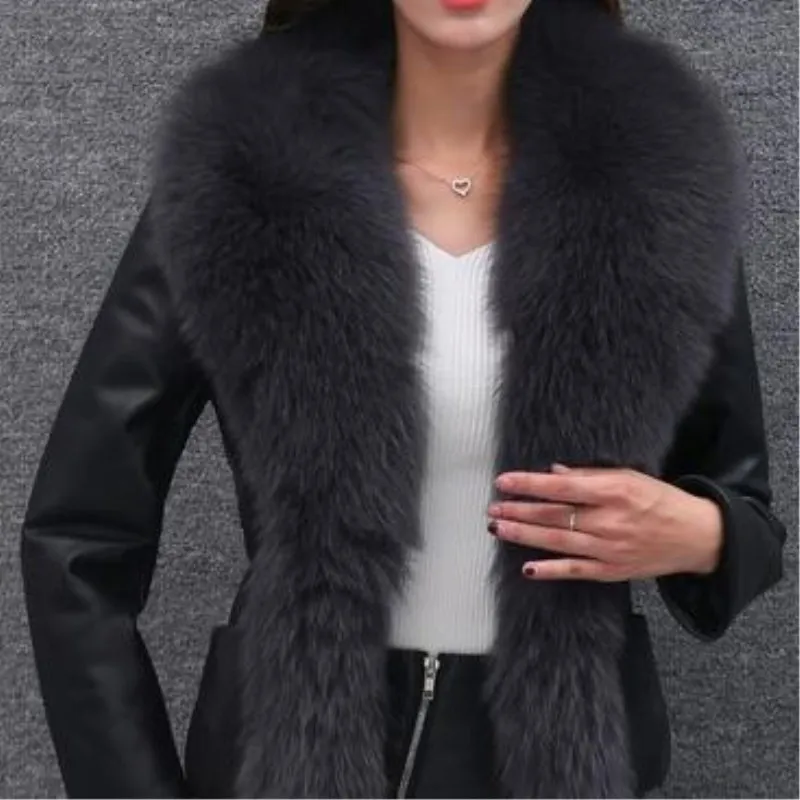 Высококачественное меховое пальто роскошное теплое Женское пальто из искусственного лисьего меха зимние модные меховые женские пальто куртка жилет 3XL