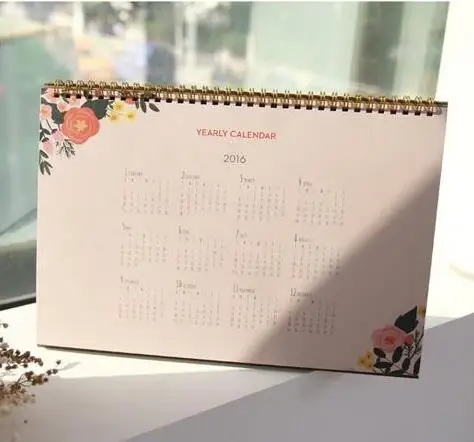 2016 Floral Calendar Desk Planner 29.5*20.8cm