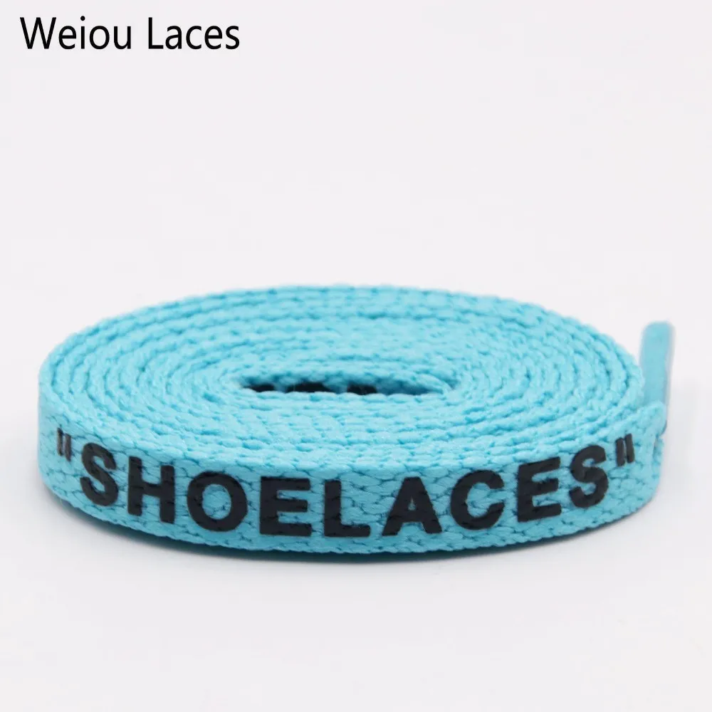 Weiou Новые 8 мм плоские шнурки ручная печать "шнурки" черный белый оранжевый OW подписанные шнурки офф обувь кроссовки шнурки DIY