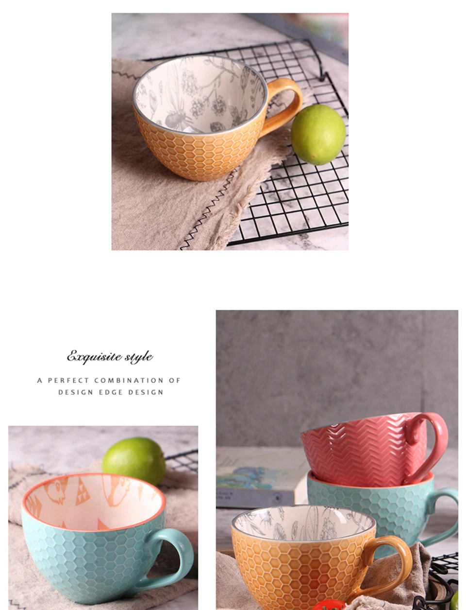 Ceramic Coffee Cup and Saucer Black Pigmented Porcelain Tea Cup Set3