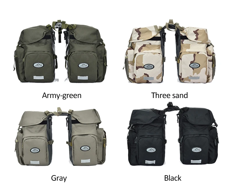 Best Bicycle Bag Mountain Road Saddle Cycling Bags MTB Rear Double Side Rack Tail Seat Pannier Pack Bike Accessories Rain Cover XA37D 18