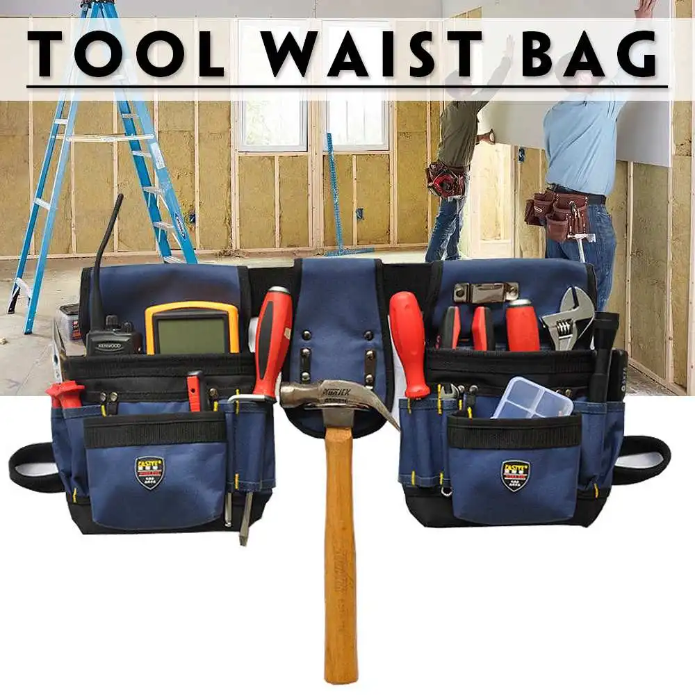 

19x10x30cm Multi Tool Bag Waist Pockets Electrician Tool Bag Oganizer Carrying Pouch Tools Bag Belt Waist Pocket