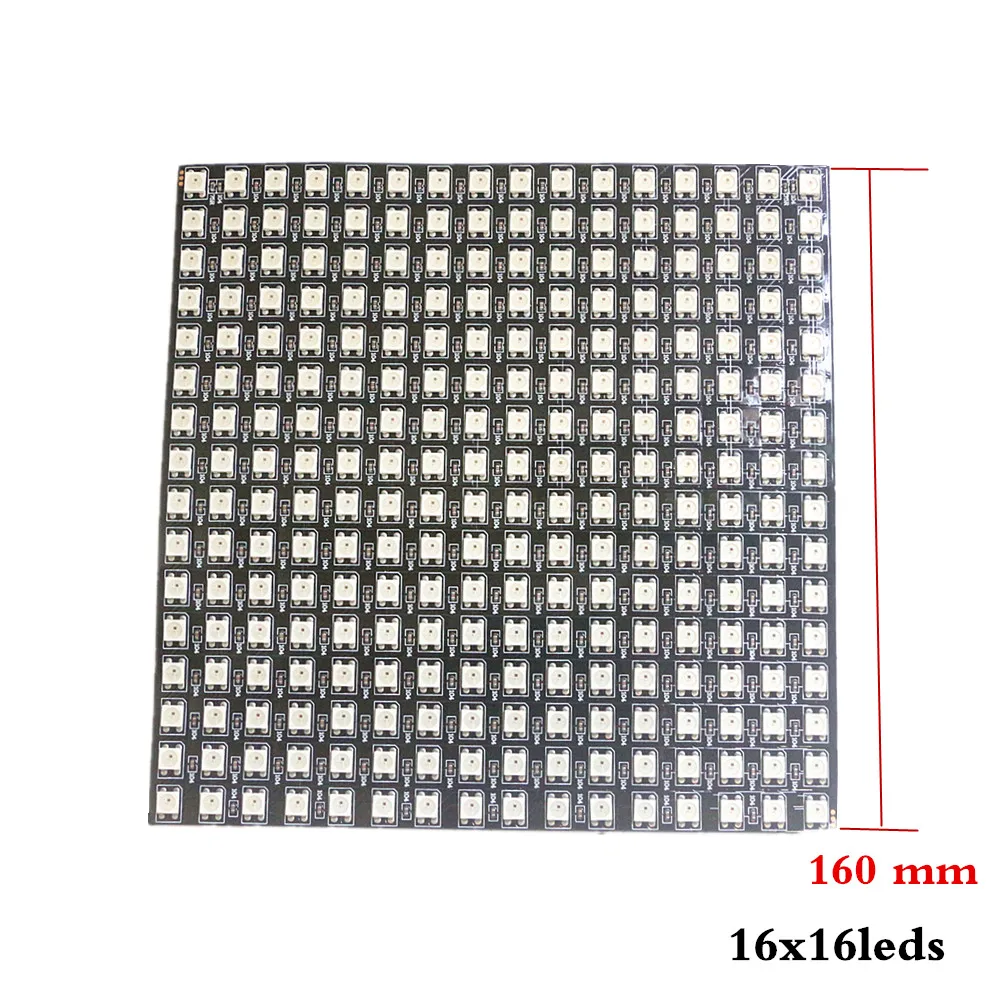 WS2812B RGB Светодиодная панель экрана 8x8/8x32/16x16 пикселей WS2812 IC чип индивидуально адресуемый полноцветный экран панели DC5V