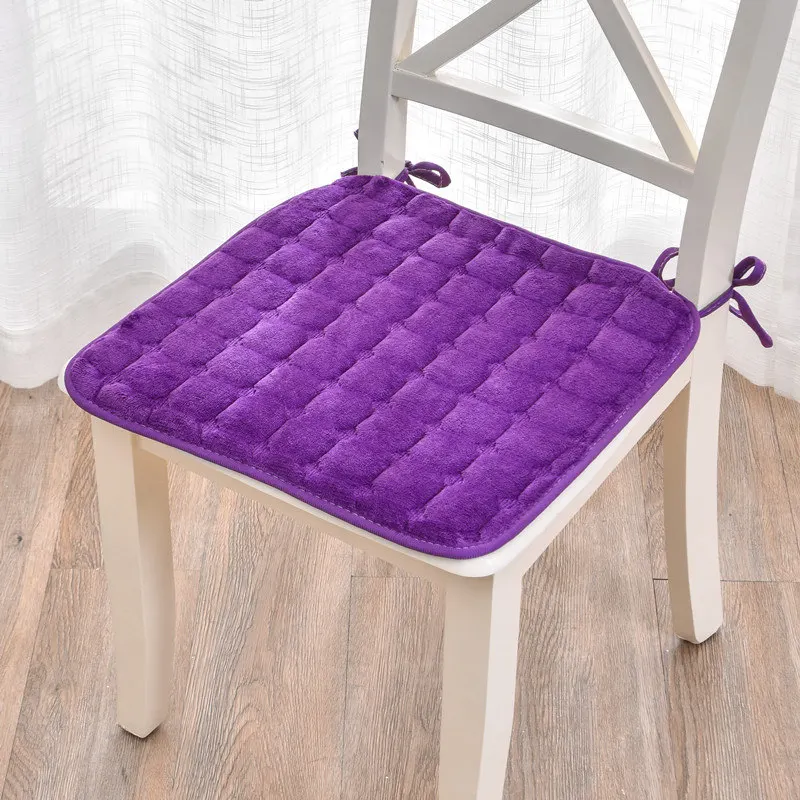 6 видов цветов зимние подушки для стула, Нескользящая подушка для сиденья с повязкой, подушка для офисного стула, декоративная подушка для дома - Цвет: Grid Purple