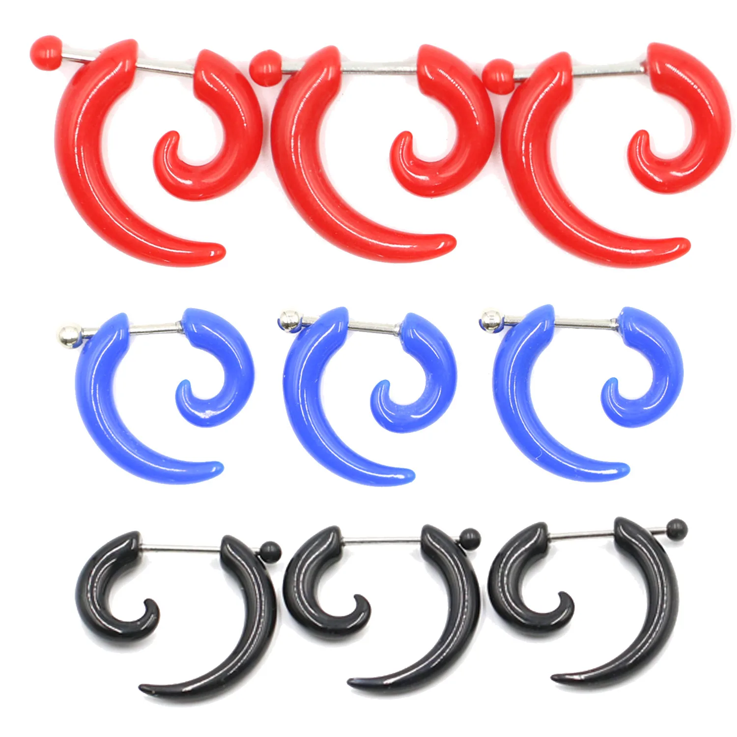 

1Pair Acrylic Colorful Fake Ear Taper Expander Cheater Plugs Piercing Fake Stretchers Piercing Jewelry