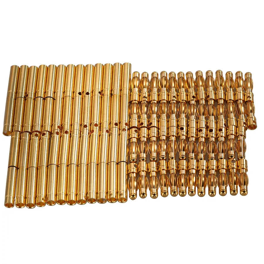 

50pcs/set 4.0mm 4mm RC Battery Gold-plated Bullet Connector Banana Plug High Quality Parts & Accs