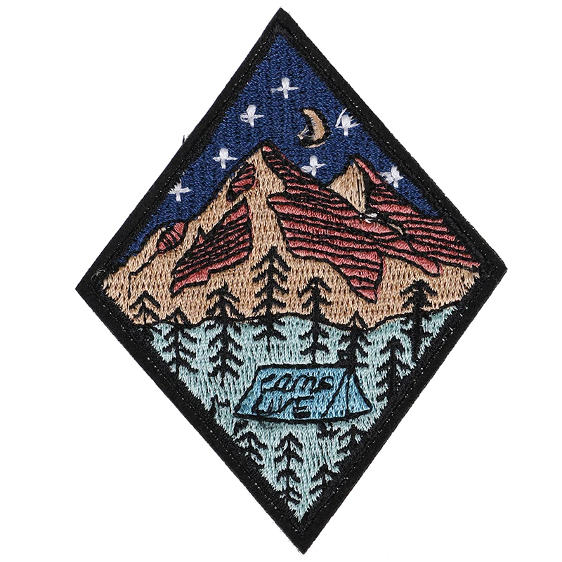 

Camp Life Embroidered Patch Outdoor Camping Nature Loving Badge Applique Iron Sew On Patch