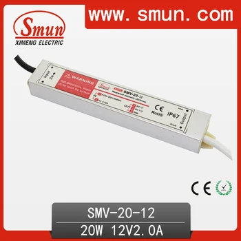 

20W 12V 1.6A Waterproof IP67 LED Driver Switching Power Supply for Led Strip Light with CE ROHS 1 Year Warranty SMV-20-12