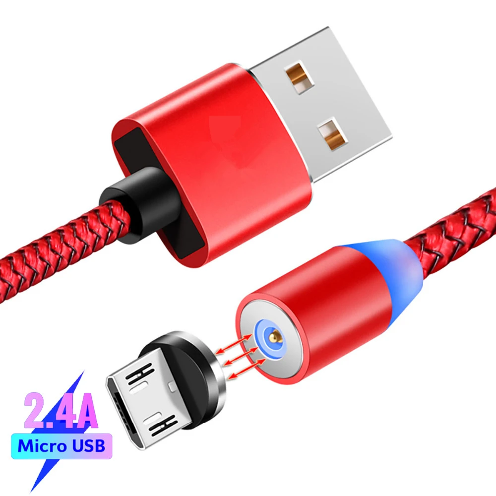 Светодиодный магнитный кабель Micro USB 2.4A для быстрой зарядки Huawei Honor 8X 20i 10i 8A Y5 Y6 Pro Y7 Prime Y9 P Smart + 2019 Enjoy 9s|Кабели для мобильных телефонов| | АлиЭкспресс