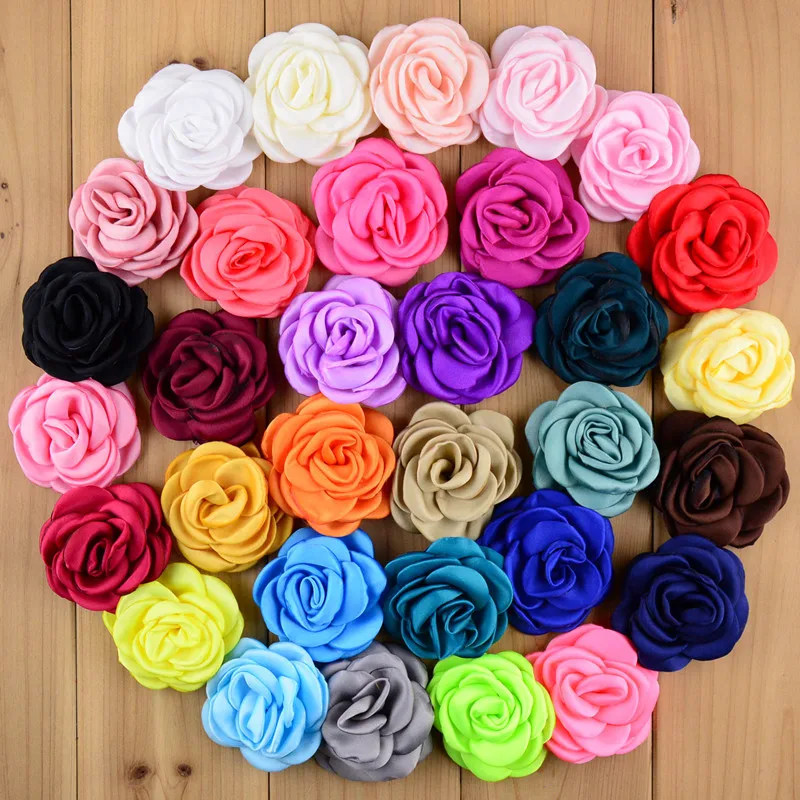 32 цвета frany вышитая одежда из шифона с цветами для детей; повязки для волос, аксессуары для волос 30 шт./лот искусственные розы цветок ручной работы