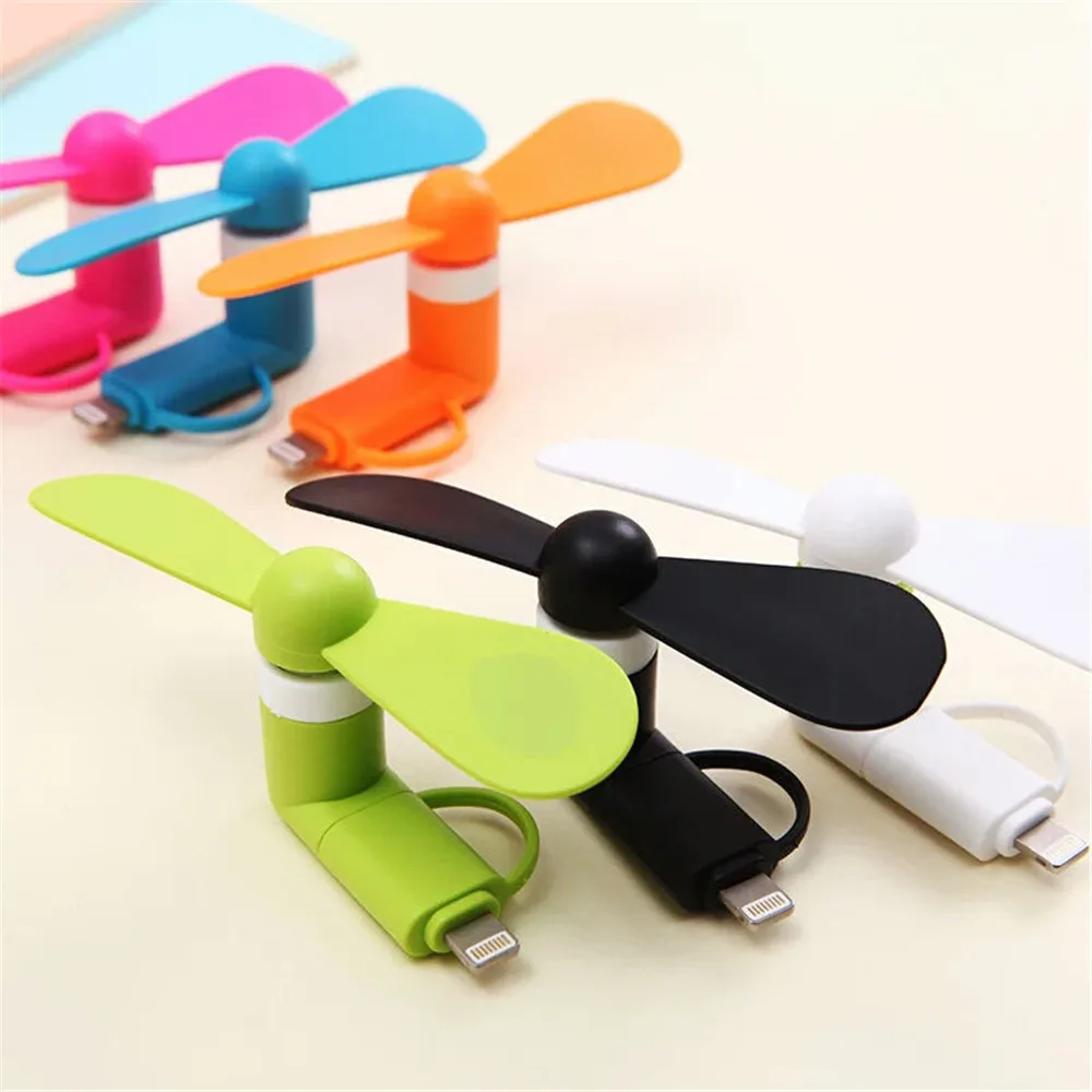 

USB Plug Smartphone Mini Portable Fan Sport Travel Cooling Fan Widget Mini for iPhone and Android 2 in 1