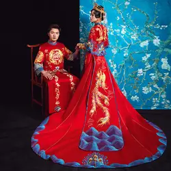Новое поступление вышивка Cheongsam Qipao женское платье вечернее платье современный китайский свадебное платье невесты традиции халат Orientale