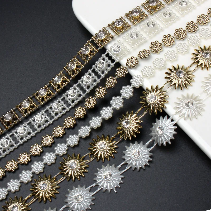 

Pearl Roll Rhinestone Chain Plastic Rhinestones Garment Diy Rhinestones Sewing Accessories Diy Rhinestone For Clothes Crafts