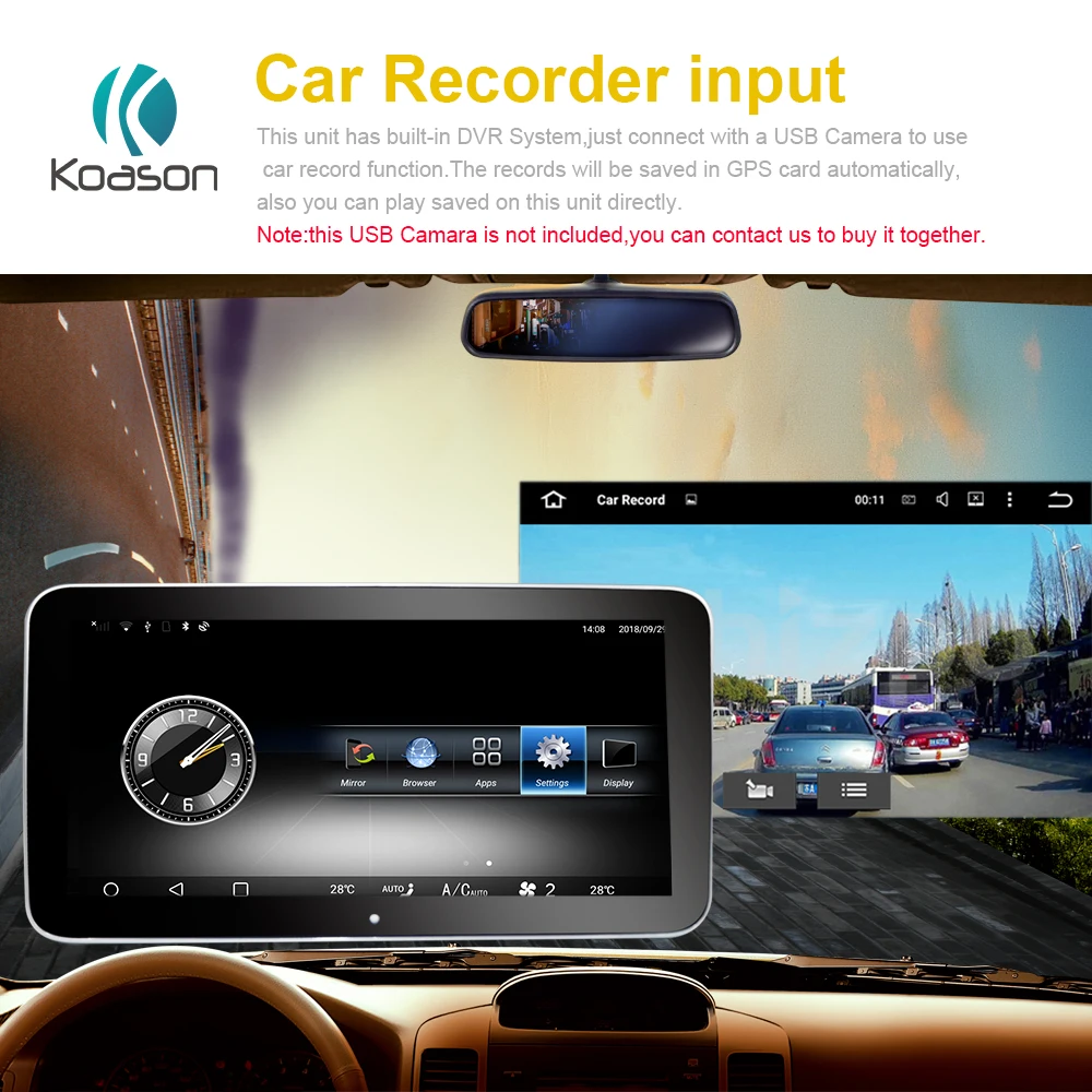 Koason Android 8 1 4 + 64G 10 25 &quot ВЫСОКАЯ ЧЁТКОСТЬ Сенсорный экран автомобиля gps навигации