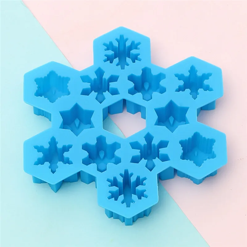 Рождественская Снежинка, кубик льда, силиконовая форма для мороженого, 12 разных цветов, разные стили, выберите снежинка, домашняя форма для мороженого