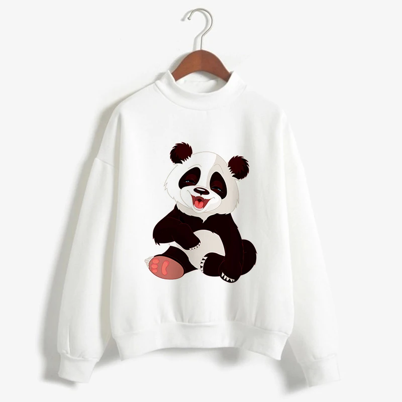Повседневные Kawaii Panda Kpop толстовки Женская одежда с животным графическим принтом Harajuku с длинным рукавом Осенний пуловер Топы Футболки - Цвет: 361