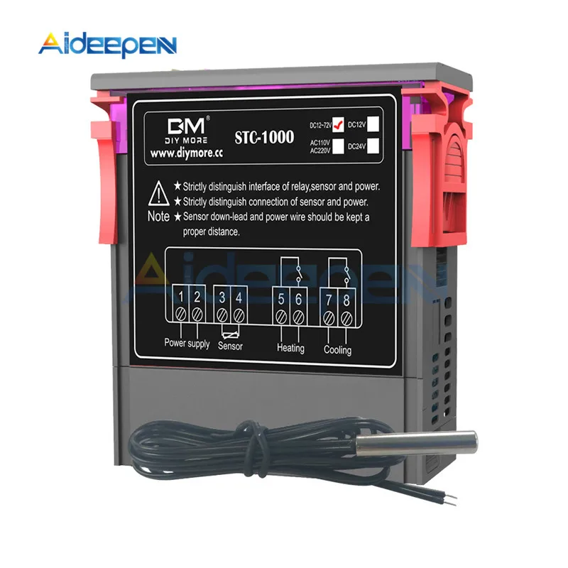 AC 110 220V AC/DC 12V 72V STC 1000 SHT2000 3000 светодиодный цифровой термостат Температура
