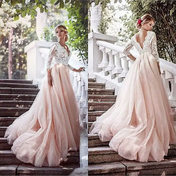 2017 Colorato Abito Da Sposa Rosa Chiaro Abiti Da Sposa Corpetto di Pizzo Abito  Da Sposa Abito Da Sposa Abiti Da Noiva|dress goat|dresses bigdress kaftan -  AliExpress