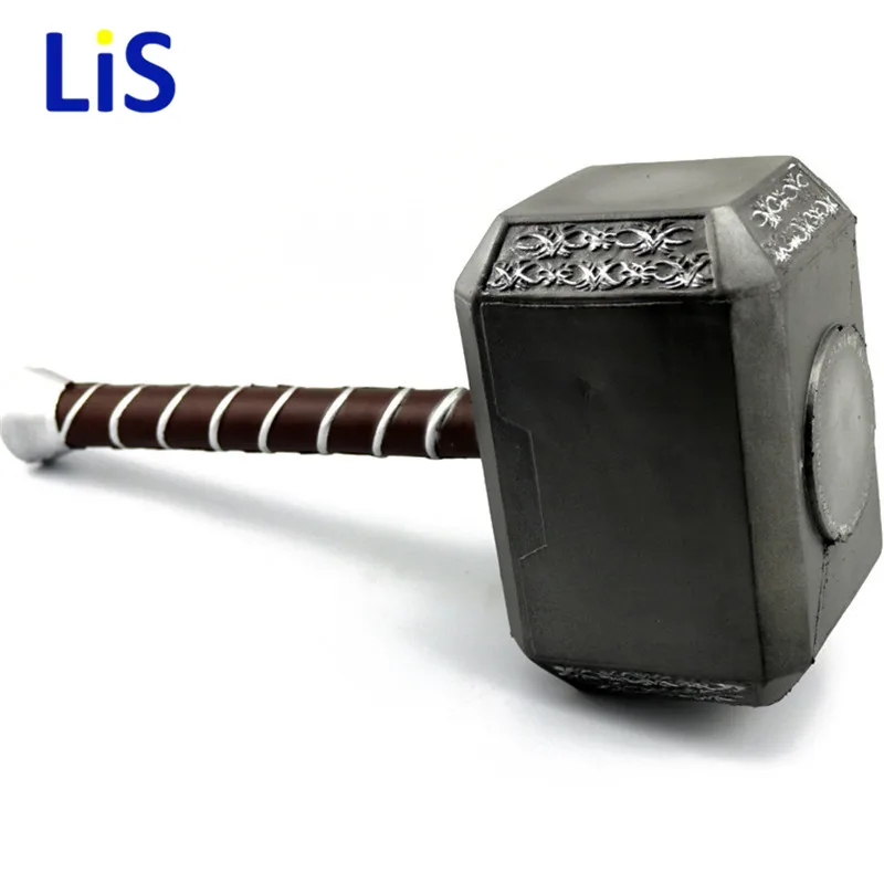 

2018 Hot Sell Thor Avengers Series Toy 28cm Soft Thor Hammer Halloween Show Props Weapons Soft PU Materials Tricky Squishy Toys