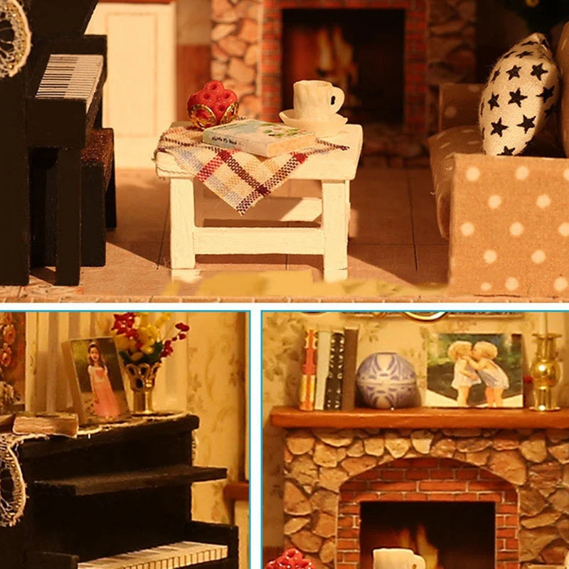 Iiecreate, товары для творчества Деревянные маленькие замок кукольный дом мебель наборы игрушки ручной работы ремесло Миниатюрные модели
