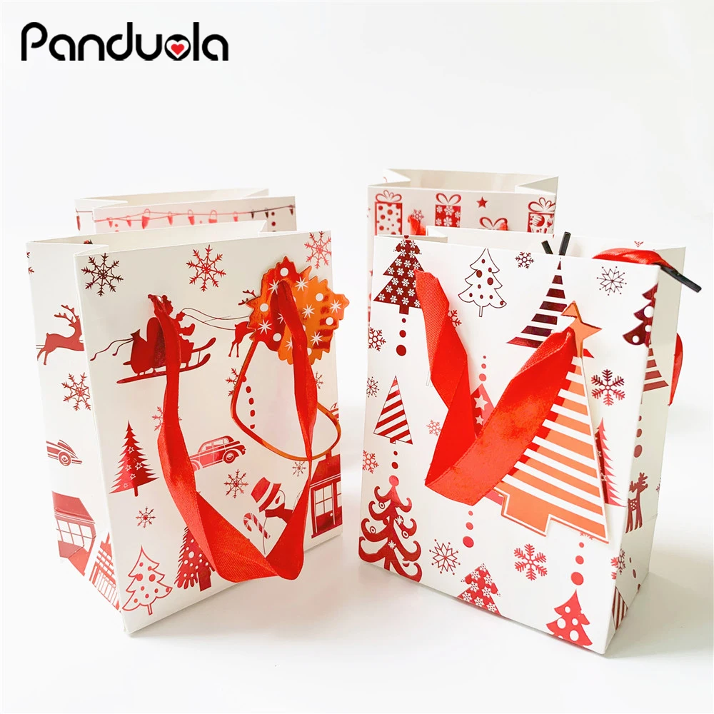 Рождественская упаковка Снежинка Счастливого Рождества Бумажный Пакет Рождественская елка печенья Подарочная упаковка сумка подарок на день рождения подарок пакеты