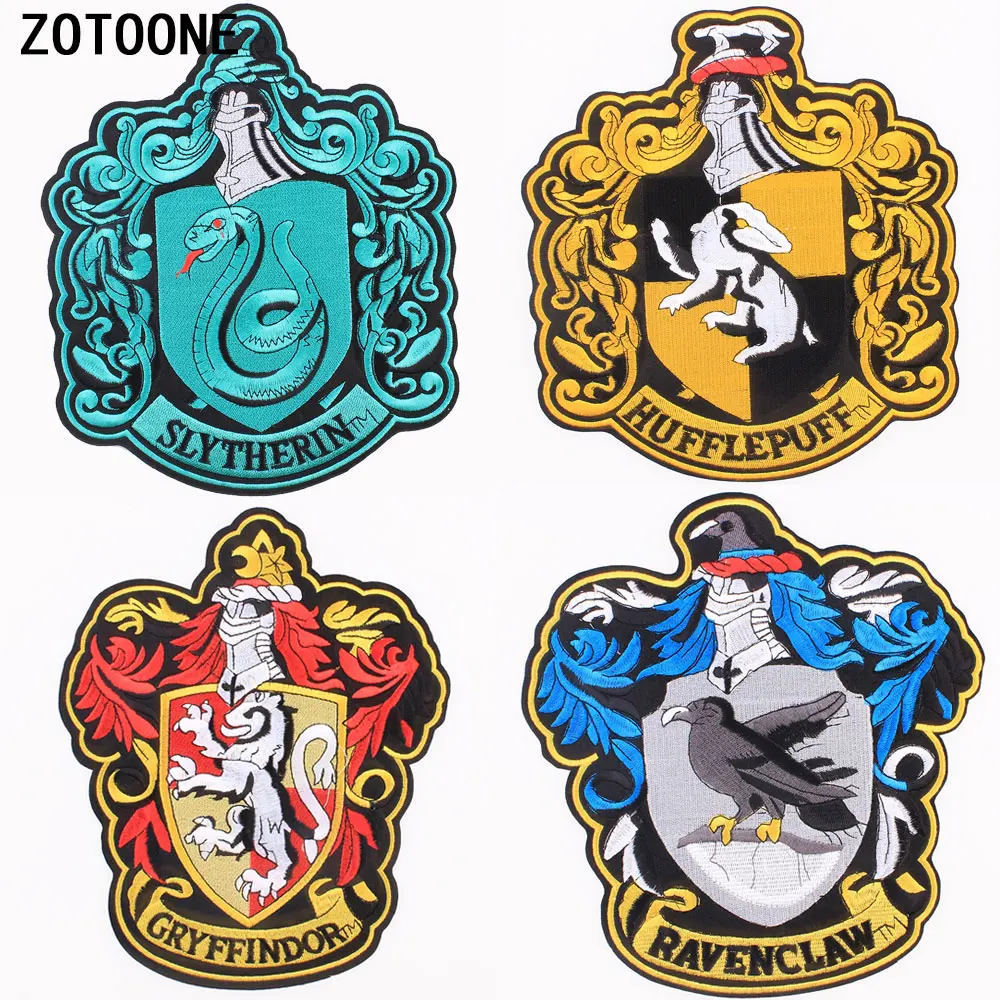 

ZOTOONE Big Back Tactical Patches Harry Potter House of Gryffindor Crest Logo Embroidered Patch Army Morale Military Badge Patch