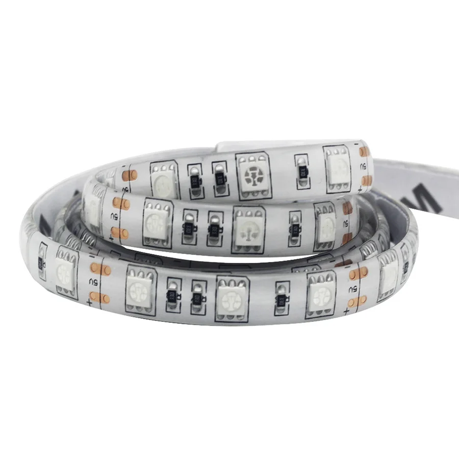DC5V USB светодиодный ленточный светильник 0 5 м SMD 5050 RGB белый теплый