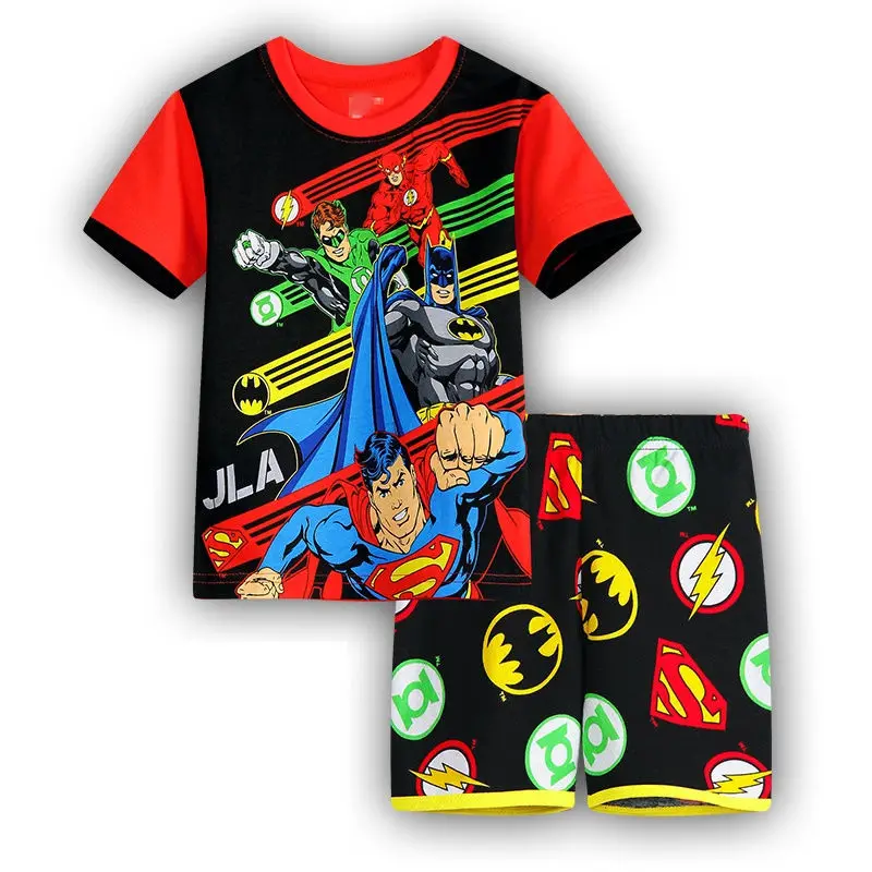 Summer Baby Boys Girls Clothes Set Cartoon Super-Heroes The Avengers Captain American Iron man Leisure wear Kids Children Pajamas Sets (3)