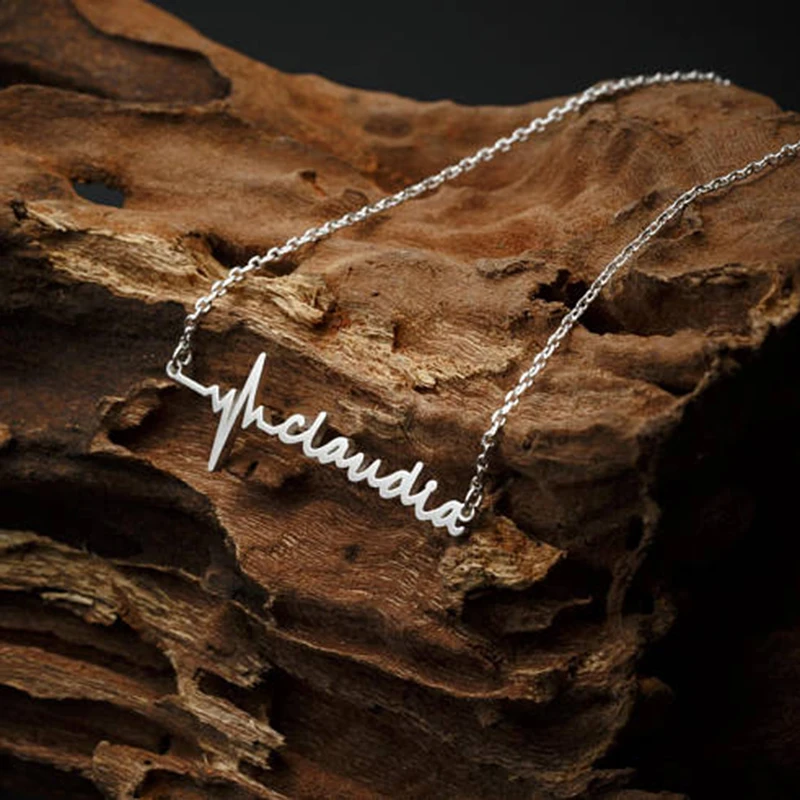 

GORGEOUS TALE Romantic Gift 304L Stainless Steel Custom Personalized Name Choker Handwriting Signature Customized Necklace Charm