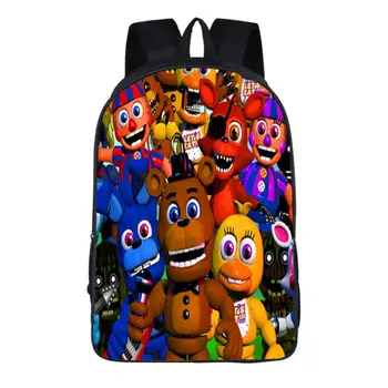 

16inch Cartoon five nights at freddys School Bags Backpack Children Schoolbags For Teenagers Boys&Girls School Book Bag Kids