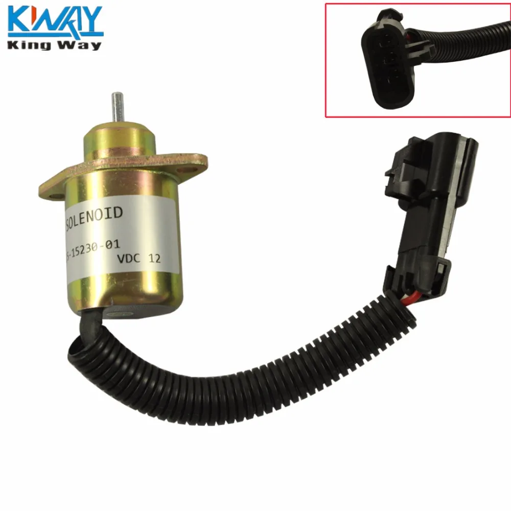 

FREE SHIPPING-King Way-12V Engine FUEL Shut Off Stop Solenoid 251523001 for KUBOTA R90 R-25-15230-01