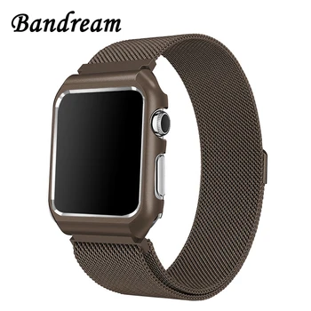 

Milanese Loop Watchband + Metal Case for iWatch Apple Watch 38mm 40mm 42mm 44mm Series 4 3 2 1 Stainless Steel Band Magnet Strap