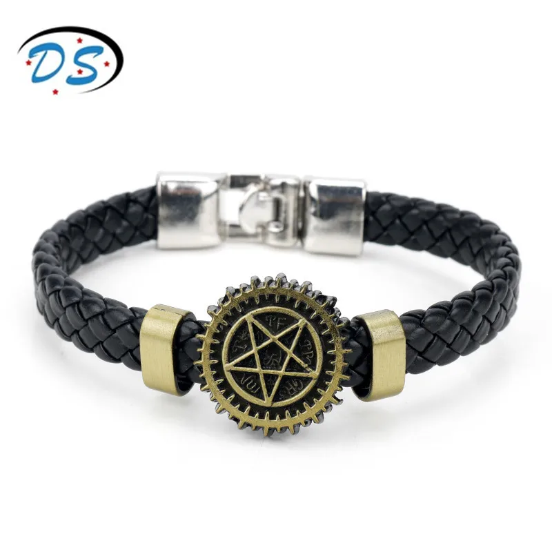 Dongsheng ювелирные изделия Аниме Черный дворецкий браслеты для женщин мужчин Винтаж интимные аксессуары Плетеный кожаные браслеты наручны