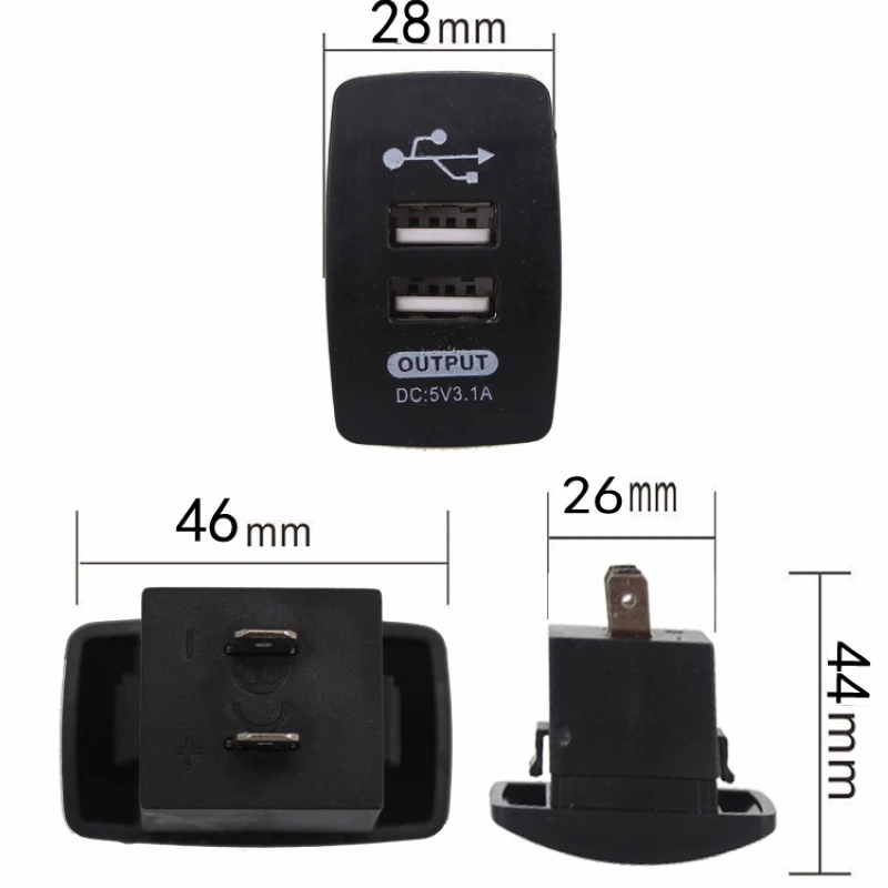 12-24V Универсальный 3.1A 5V Выход двойной USB зарядное устройство розетка Синяя светодиодная розетка питания сигаретный светильник для автомобиля мотоцикла зарядки