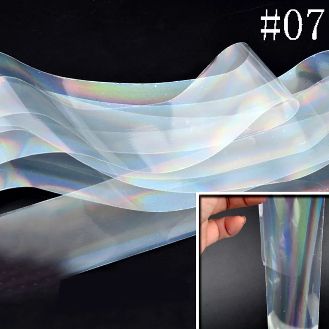4*120 см Лазерная Фольга для ногтей Firworks голографическая прозрачная рефракция маникюр Дизайн ногтей Decos Lucency 8 узоров Звездные наклейки - Цвет: 07