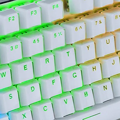 Модные хрустальные белые колпачки клавиш PBT для клавиатуры с подсветкой Doubleshot