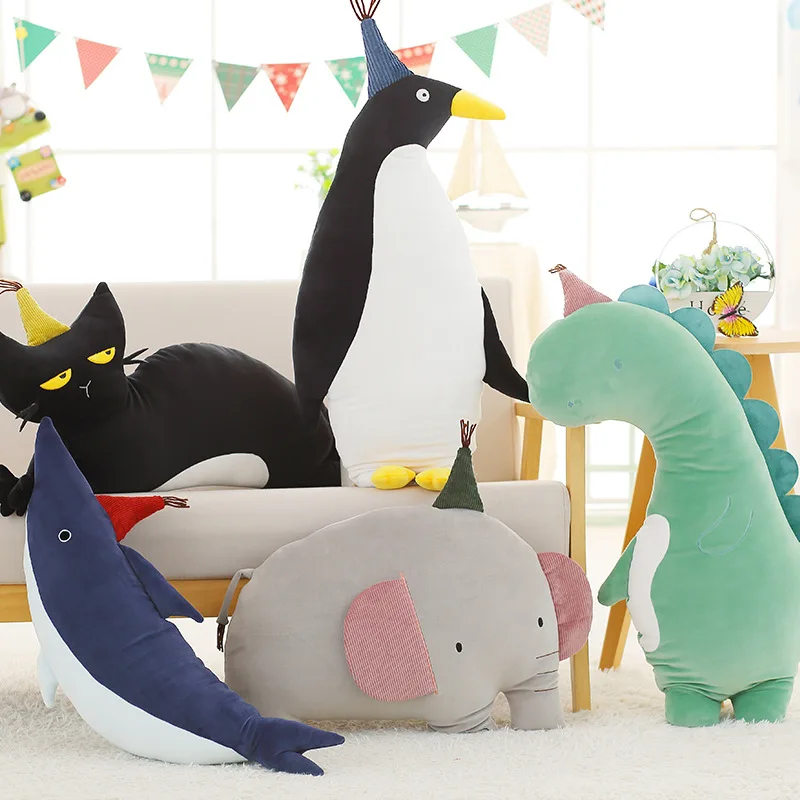 

New Cute Kawaii Animal Doll Cat Penguin Soft Plush Toy Accompanying Baby Sleep Birthday Gift Girl Decoration Appease 50cm