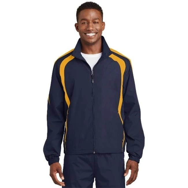 Sport-Tek JST60 Mens Colorblock Raglan Jacket True Navy & Gold - 2XL