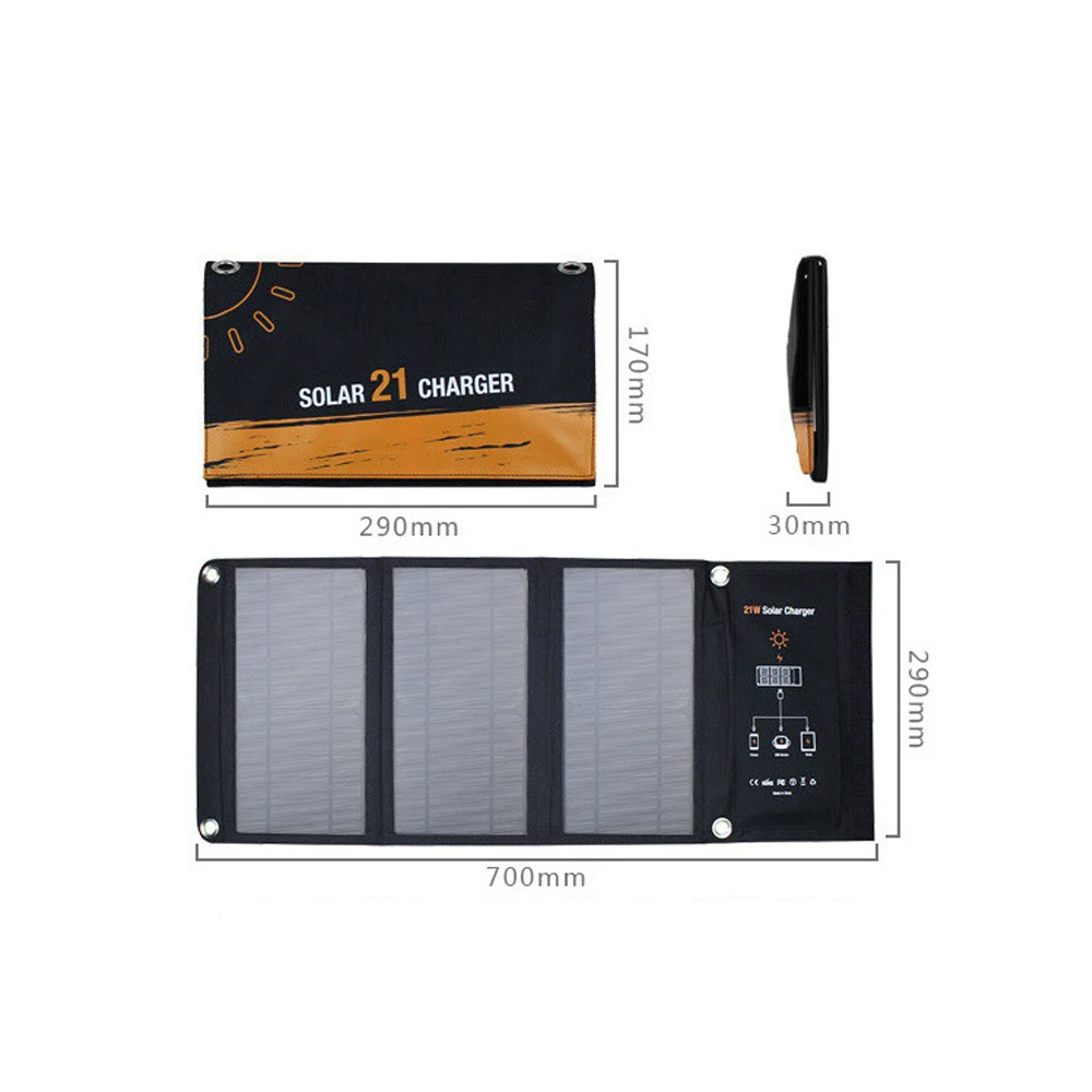 Móvel À Prova D' Água contêm 3 pcs painel solar