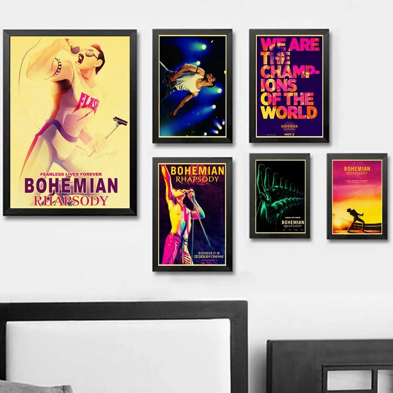 Винтаж Bohemian Rhapsody Фредди Меркури Queen музыкальный фильм плакат холст Современная домашняя, комнатная, Настенная Декор