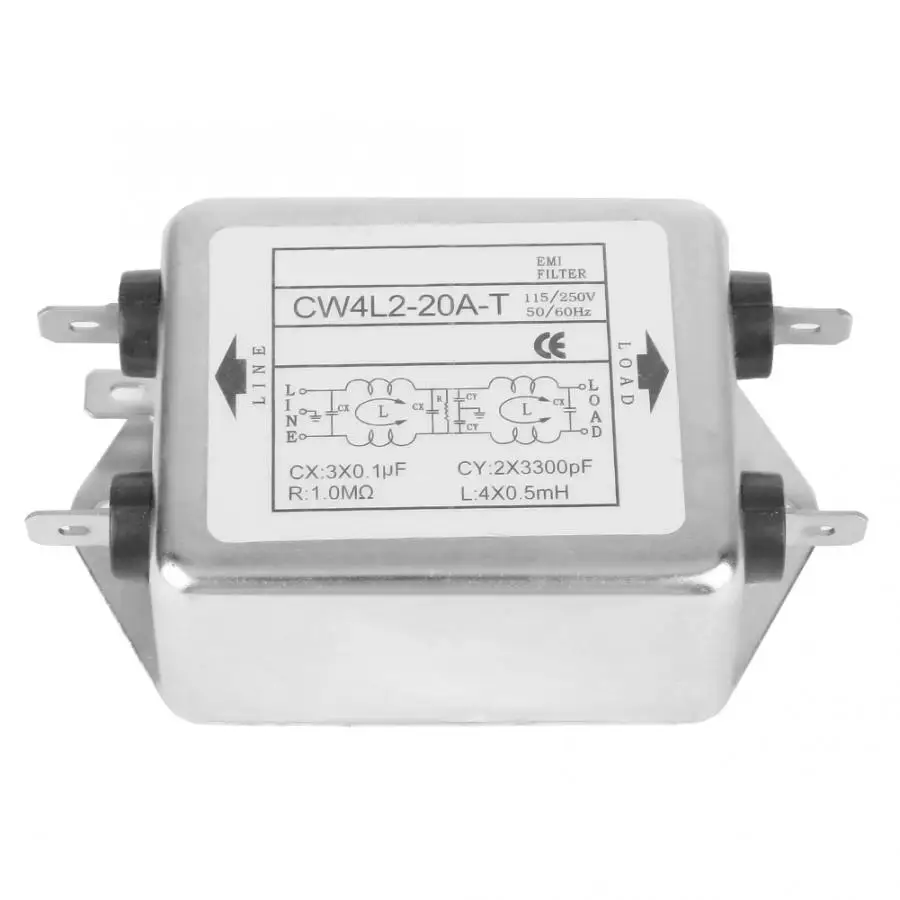 

115V/250V 20A 50/60Hz CW4L2-20A-T Power Line EMI Filter Terminal