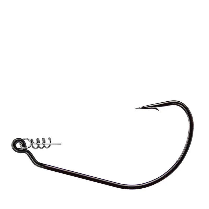 Worm Hook with Lock Stitch Lot 10 Pieces Soft Lure Bait Single Hooks Grub Fishhook Texas Rig Accessories